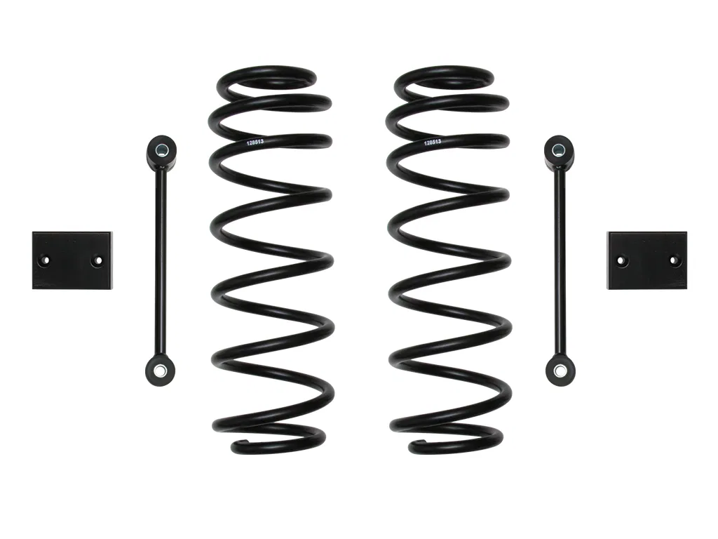 22026 – ICON Coil Spring, 2-1/2 Inch Lift Painted Black Set Of 2 With Stabilizer Bar Links/ Bump Stop Spacers